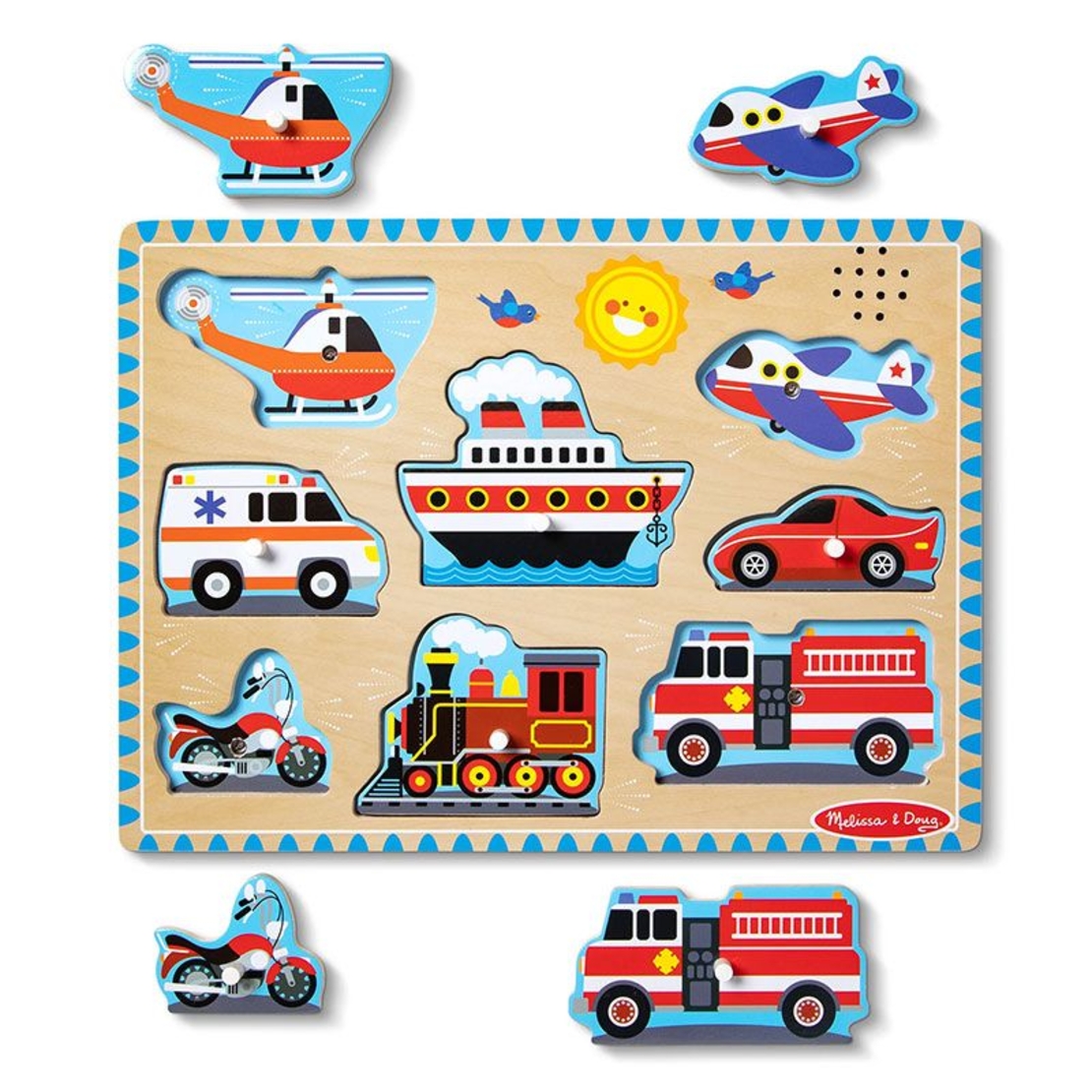 Пъзел със звуци Melissa and Doug Превозни средства, 50206