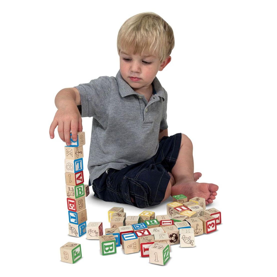 Дървени кубчета Melissa and Doug ABC/123 11900