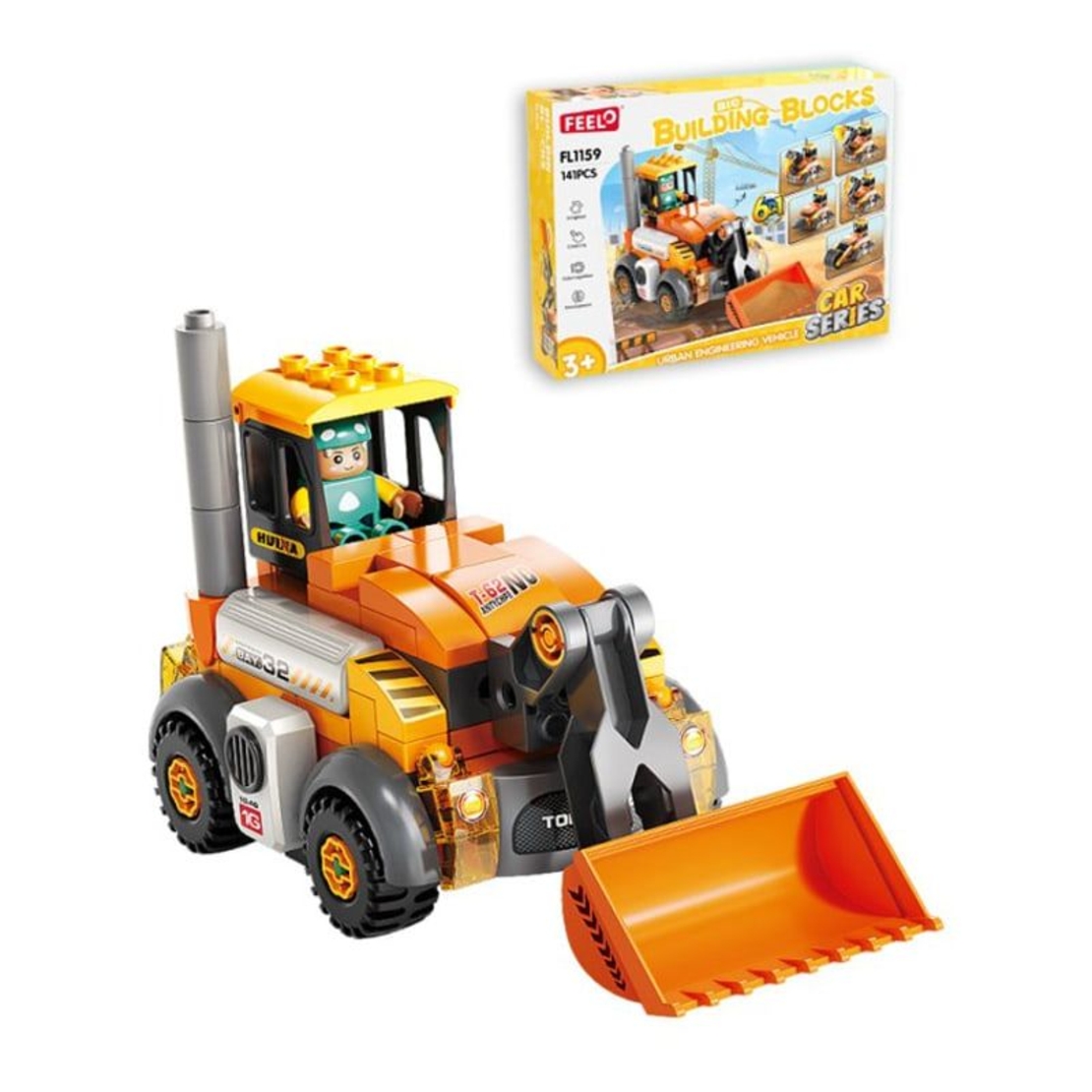Конструктор 6в1 Feelo Construction Vehicles, 141 ч.