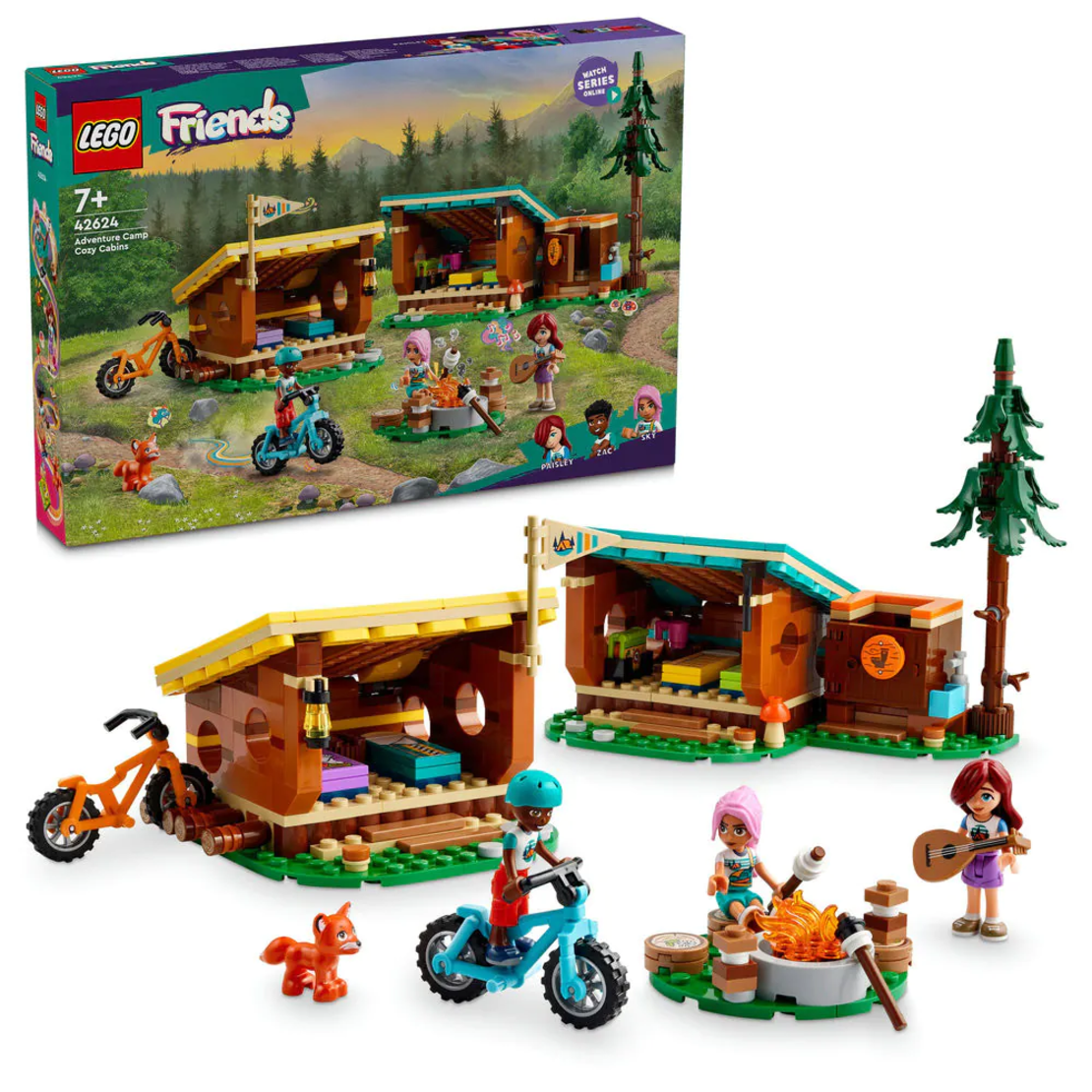 LEGO® Friends Лагер за приключения – уютните хижи 42624