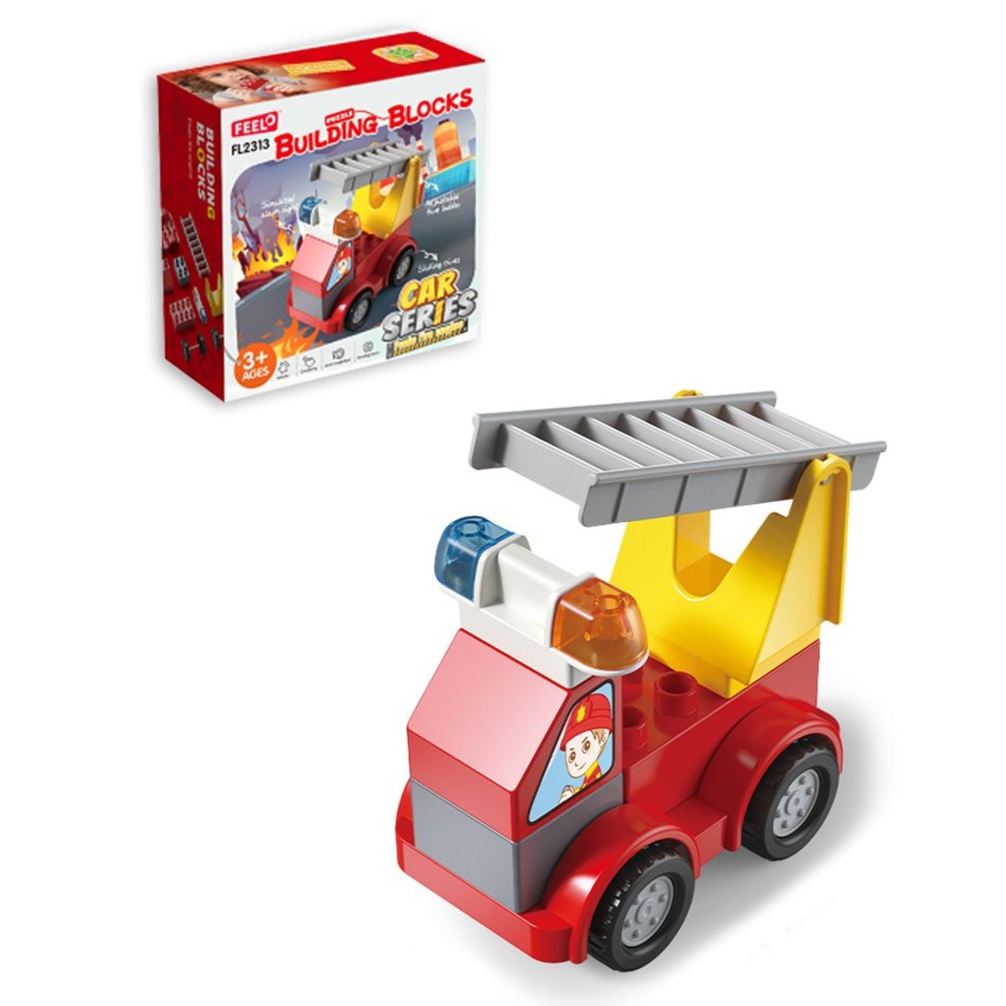 Конструктор Feelo Car Series Fire Truck, 9 ч.