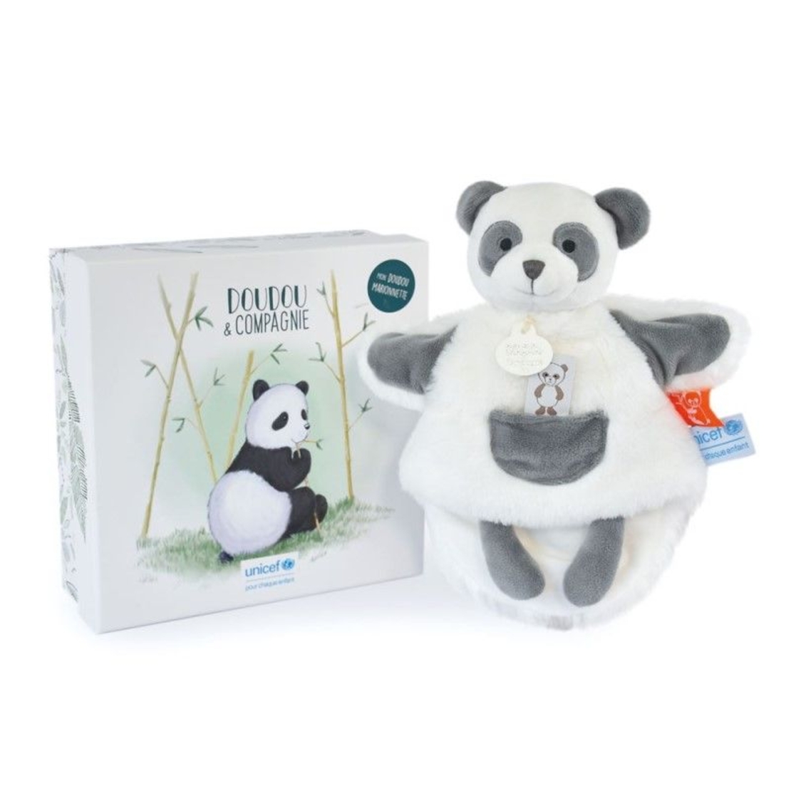 Петрушка за куклен театър Doudou UNICEF Панда 25 см, DC3990
