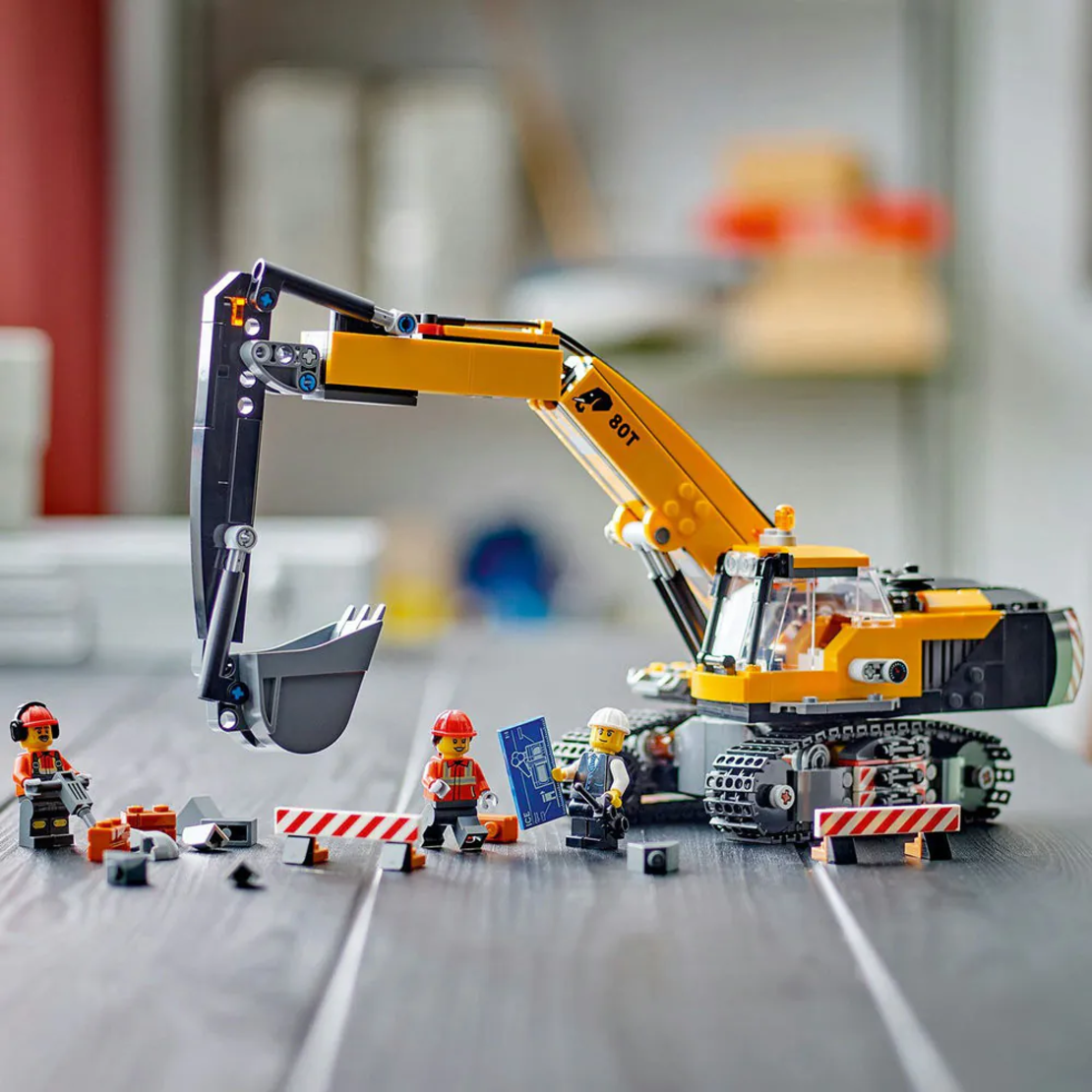 LEGO® City Жълт строителен екскаватор 60420