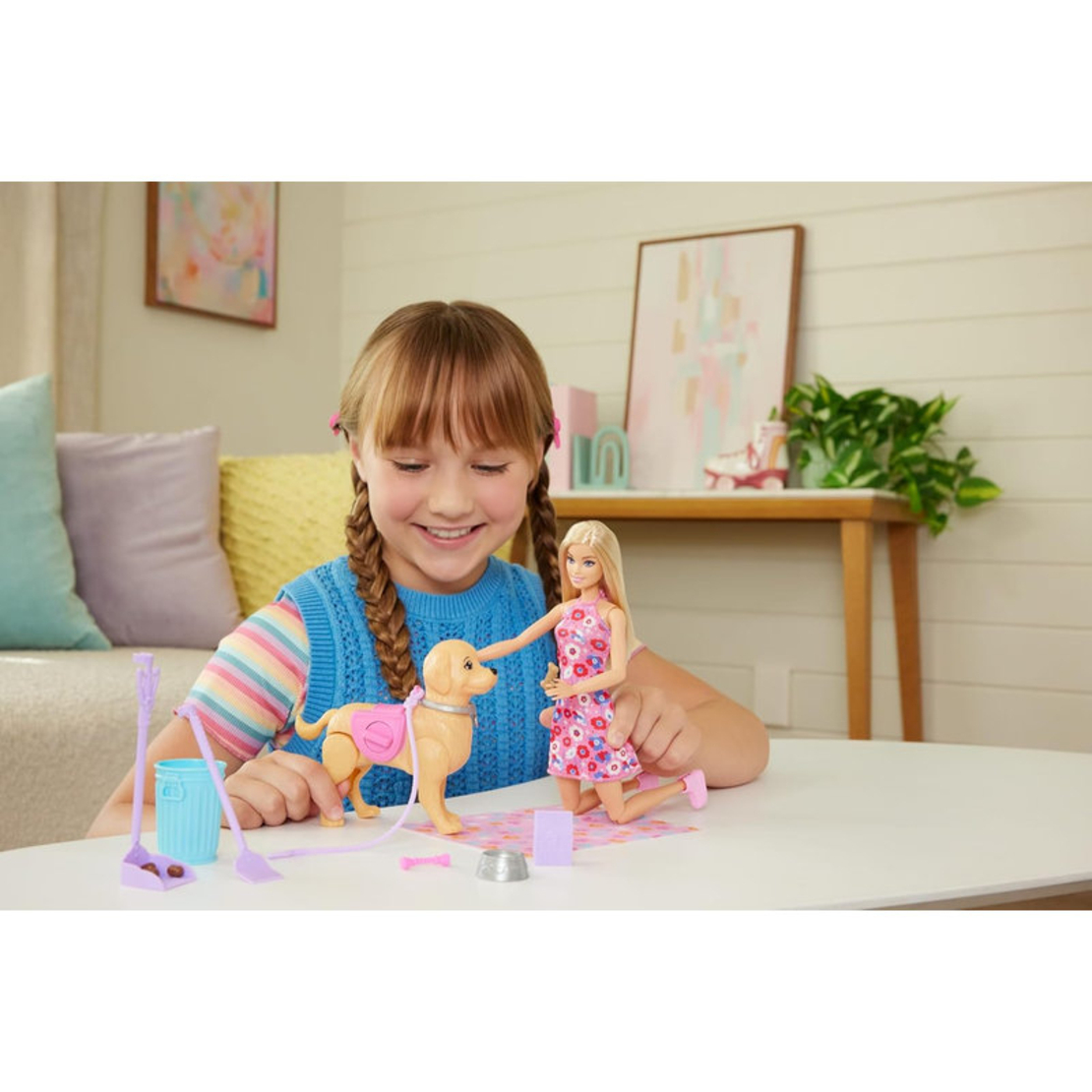 Игрален комплект Mattel Barbie Malibu кукла с куче и аксесоари, JJB46
