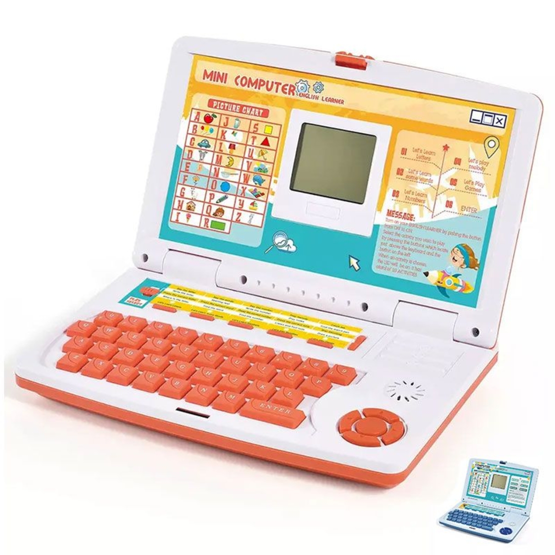 Образователен детски лаптоп Raya Toys English Learner, с 20 игри и активности на английски език