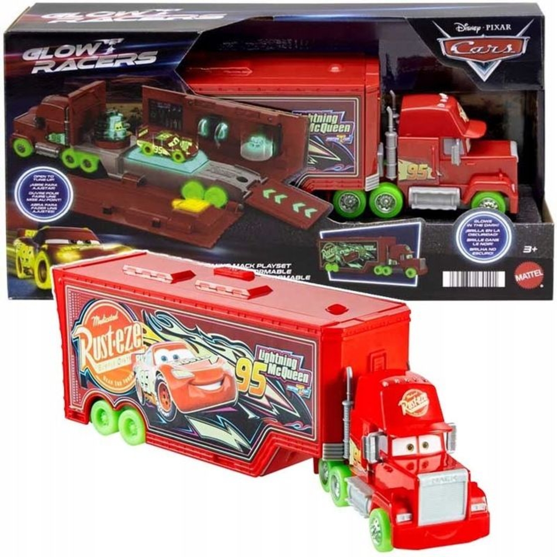 Игрален комплект Mattel Cars 3 Glow Racers Transforming Mack