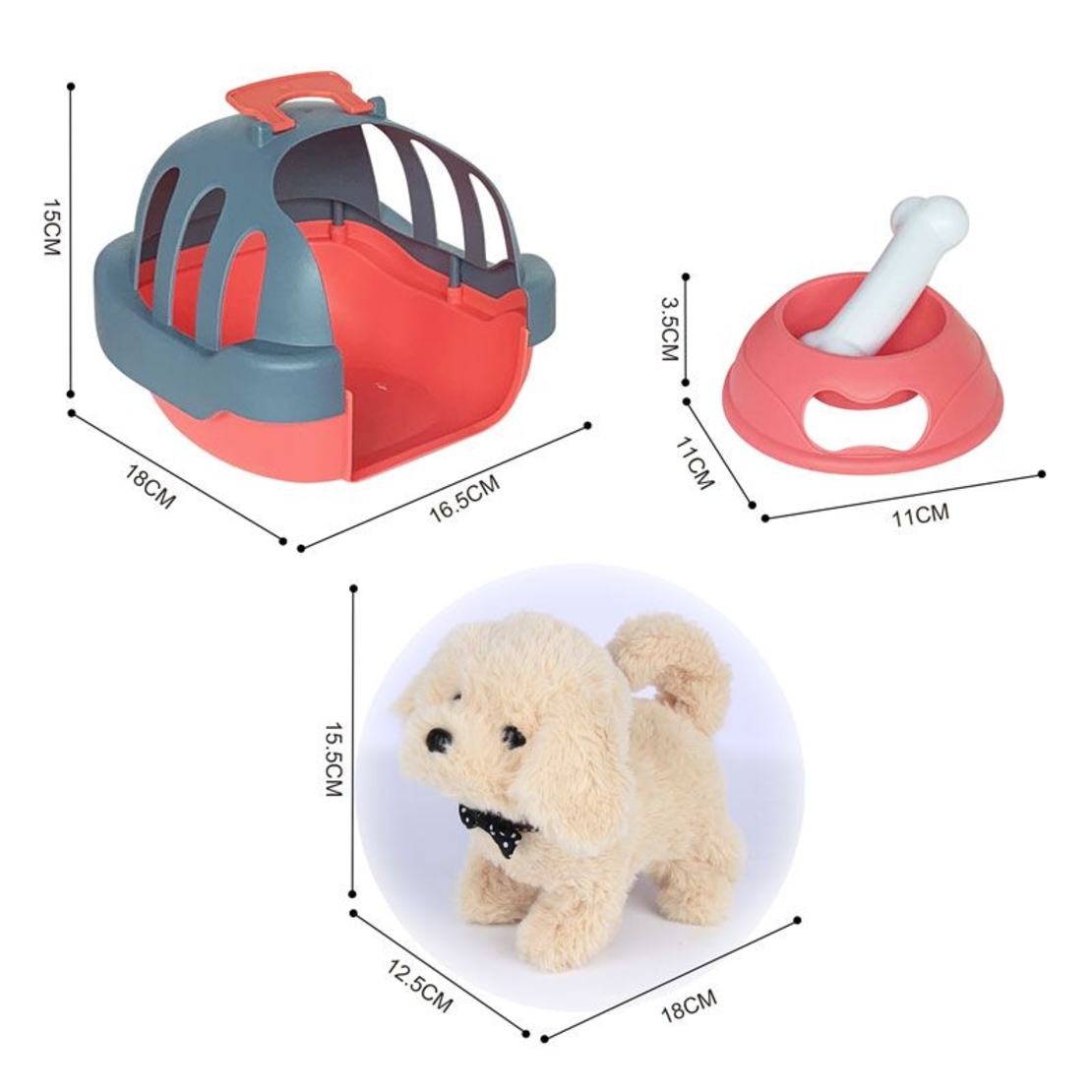 Интерактивна играчка Raya Toys Куче с аксесоари