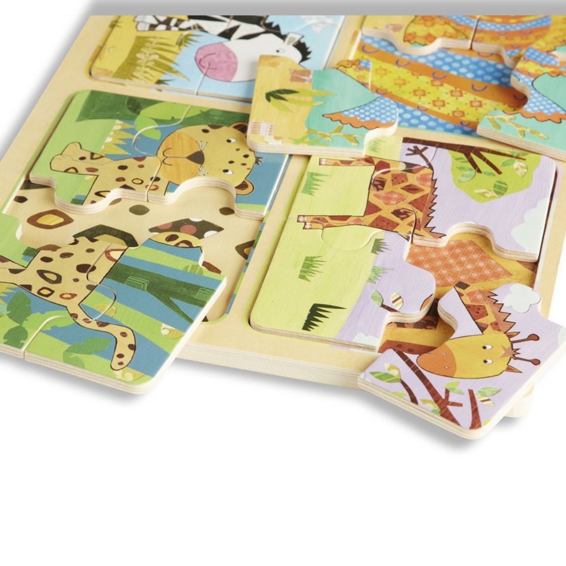 Дървен пъзел Melissa & Doug диви животни 41362