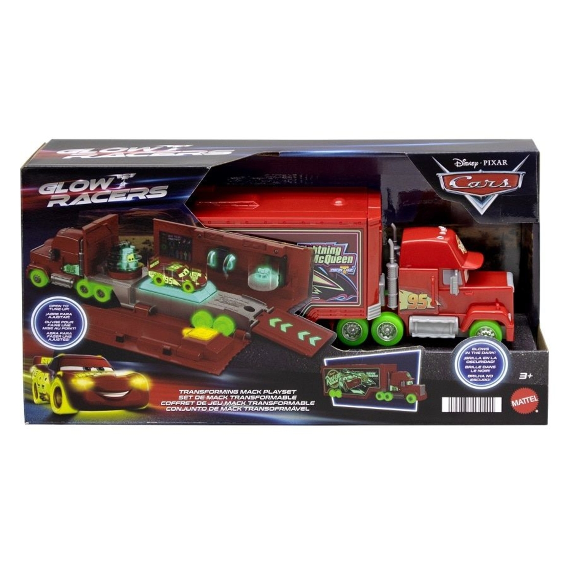 Игрален комплект Mattel Cars 3 Glow Racers Transforming Mack