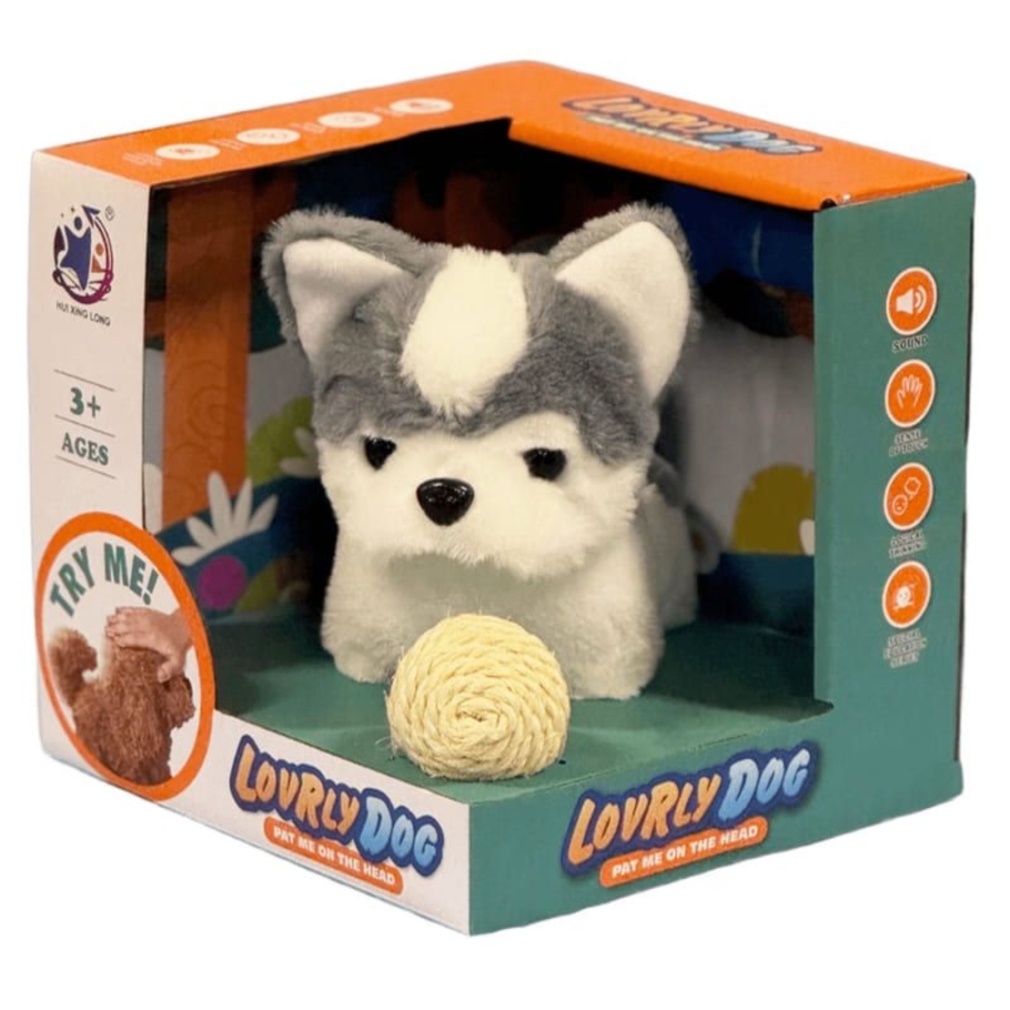 Интерактивна играчка ходещо лаещо куче Raya Toys Lovrly dog, с кокал и топка