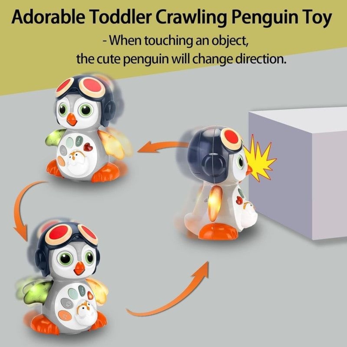 Бебешко интерактивно пингвинче Raya Toys Rocking Penguin, с музика и звуци