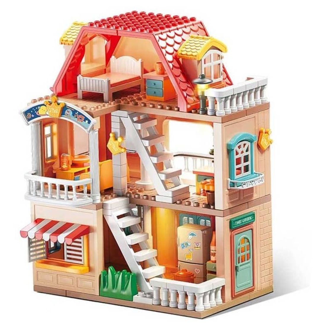Kонструктор Feelo Къща за кукли на 3 етажа, 186 ч.