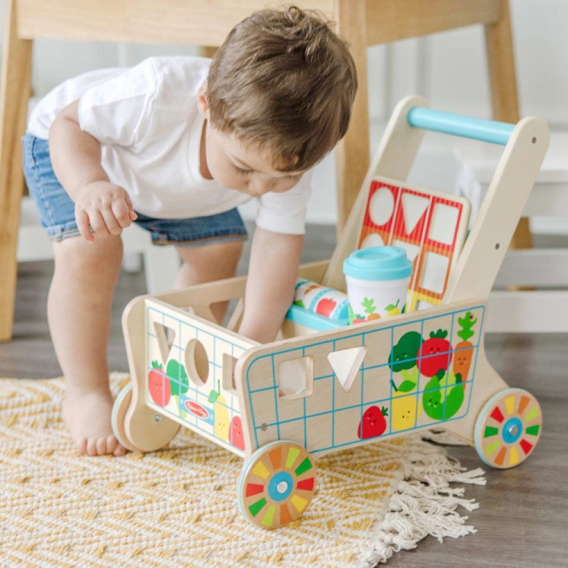 Дървен сортер Melissa and Doug Количка за хранителни стоки 30732