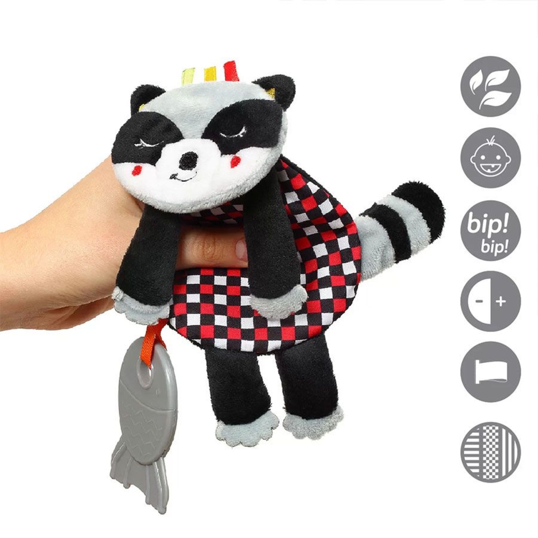 Плюшена играчка Babyono C-More Енот с гризалка 780