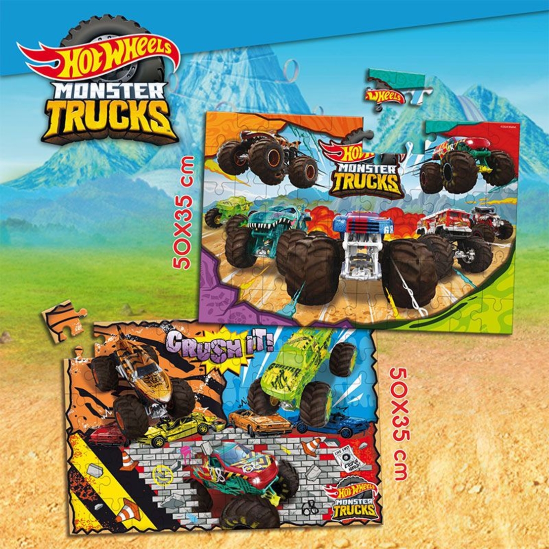 Детски пъзел Lisciani Hot Wheels Maxifloor, 2 x 60 части
