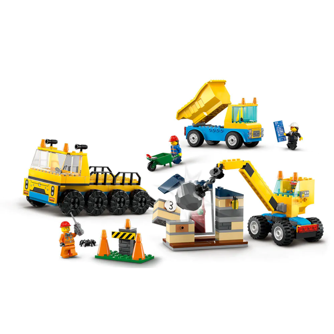 LEGO® City Строителни камиони и кран с разбиваща топка 60391