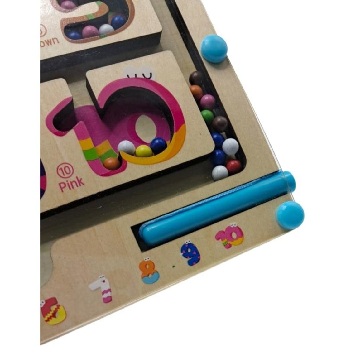 Дървена играчка цифри с магнитни топчета Raya Toys