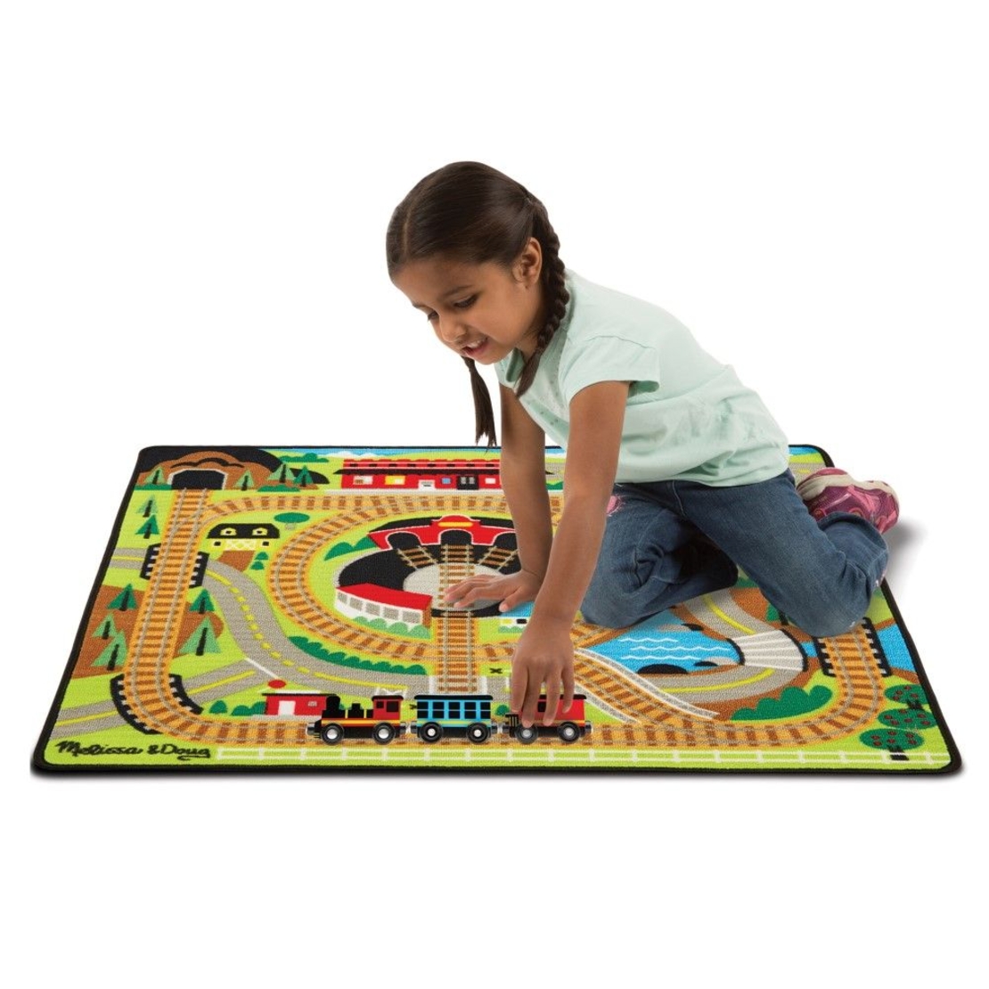 Килимче за игра с влакче Melissa and Doug ЖП гара 19554