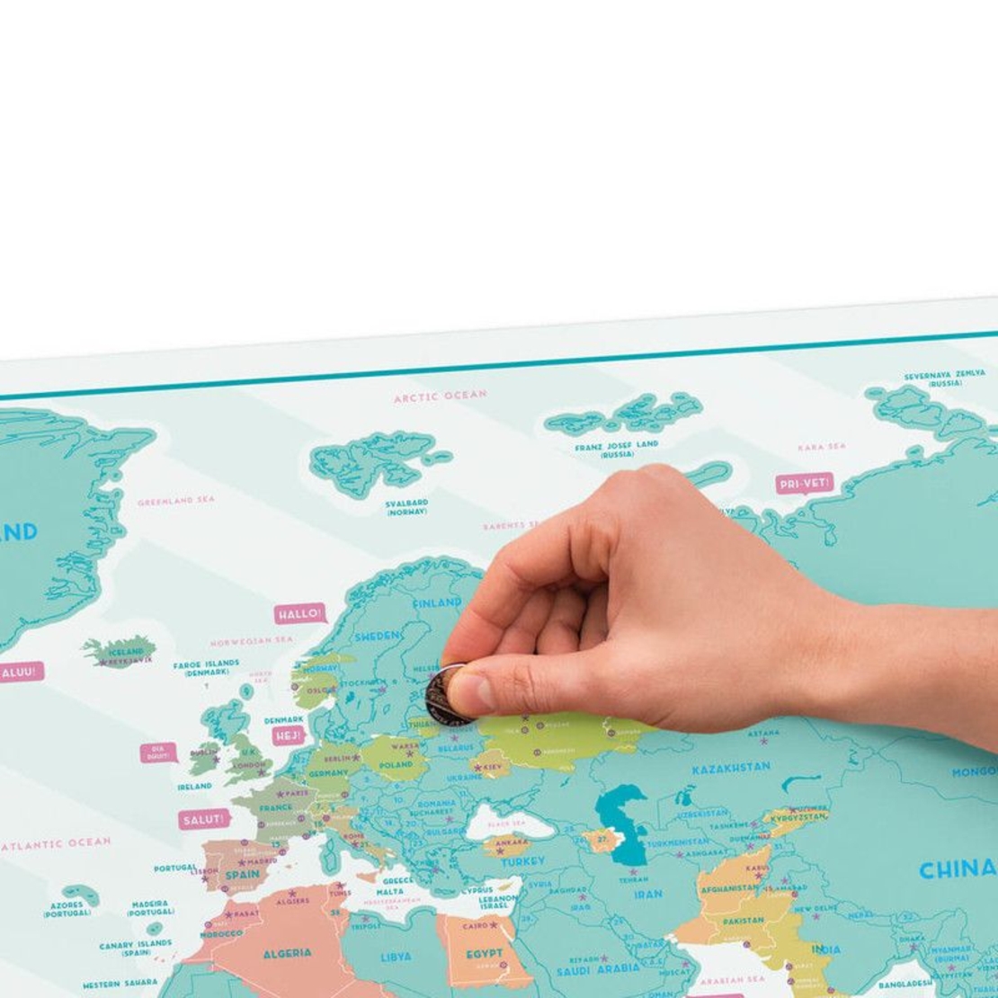 Скреч карта на света - Hello