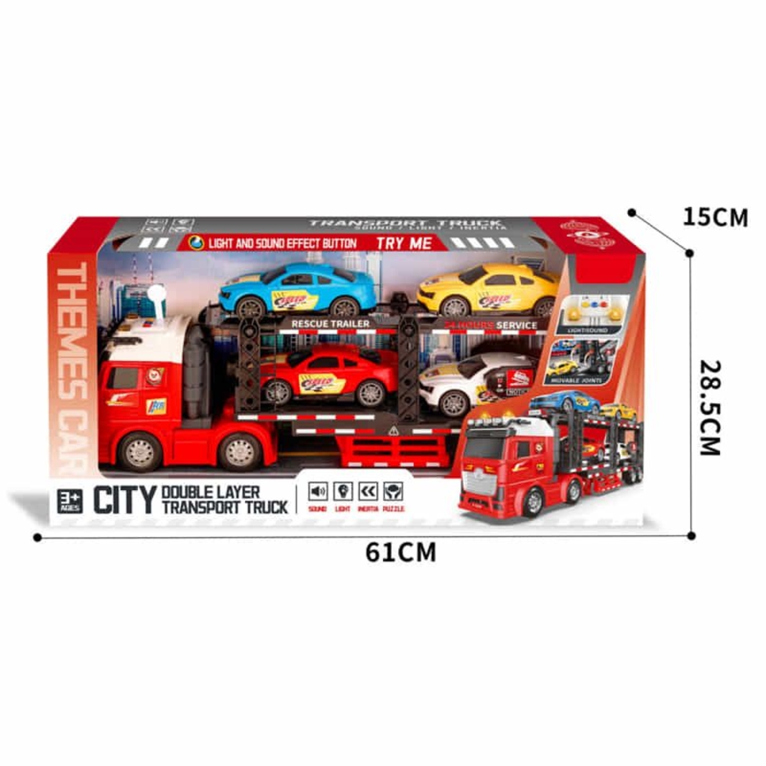 Детски Автовоз Raya Toys, с 4 коли, с музика и светлини
