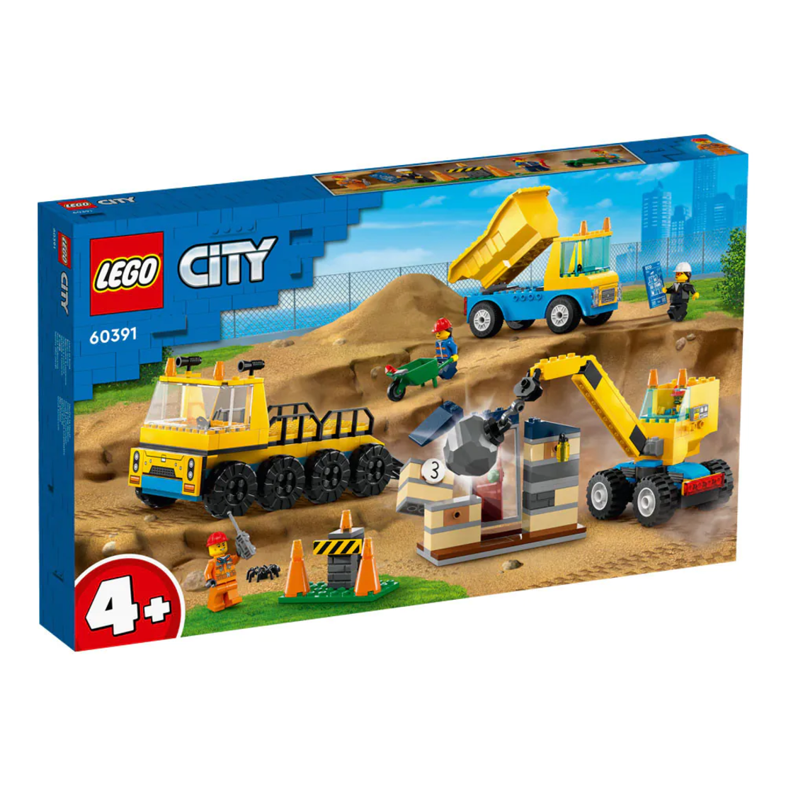 LEGO® City Строителни камиони и кран с разбиваща топка 60391