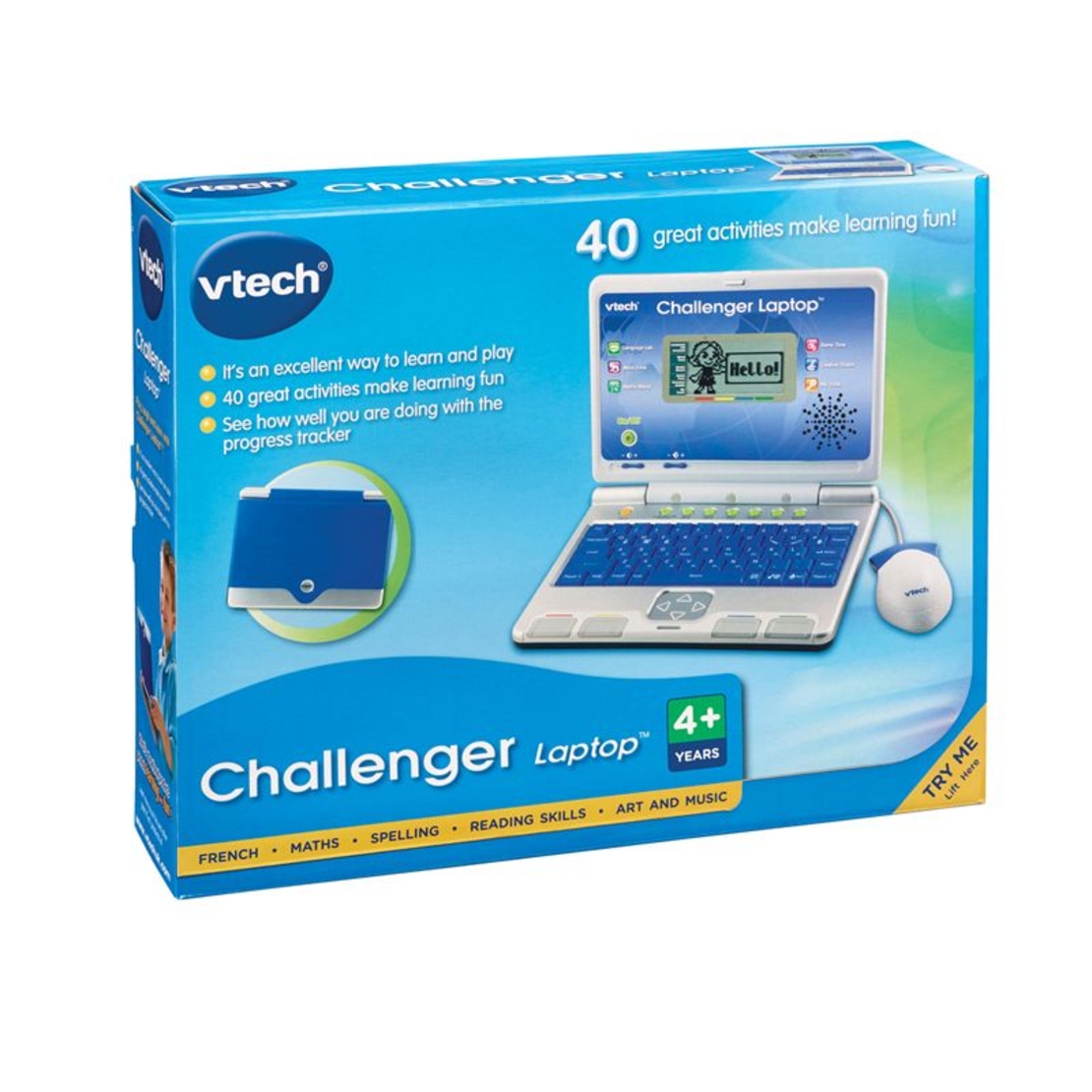 Детски образователен лаптоп VTech Challenger с 40 функции, син