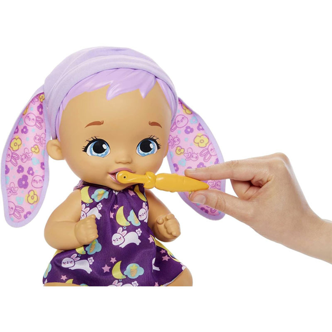 Кукла бебе Mattel My Garden Baby Brush & Smile Little Bunny Baby Зайче с 3 аксесоара, 30 см.
