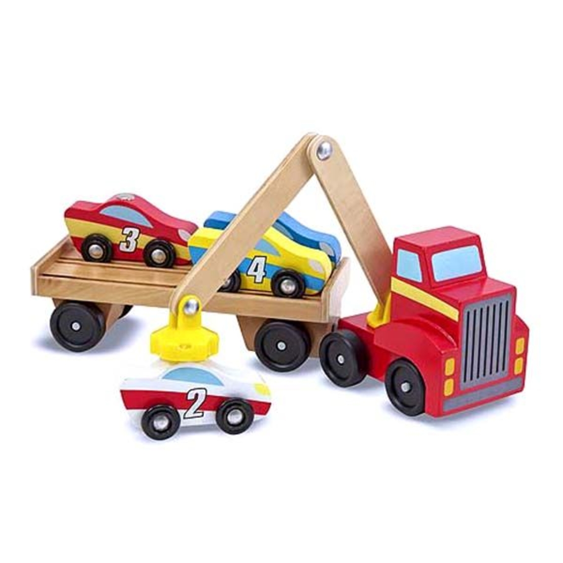 Магнитен дървен автовоз с коли Melissa and Doug 19390