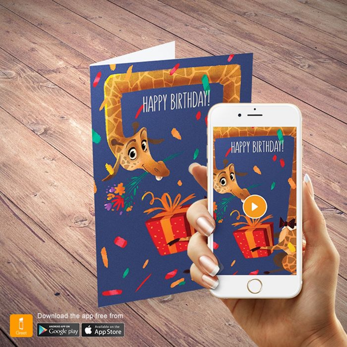 Поздравителна картичка iGreet - Жирафски рожден ден