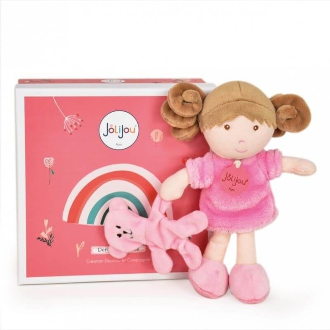 Плюшена играчка Doudou Mlle Rose кукла 21 см, JJ6006