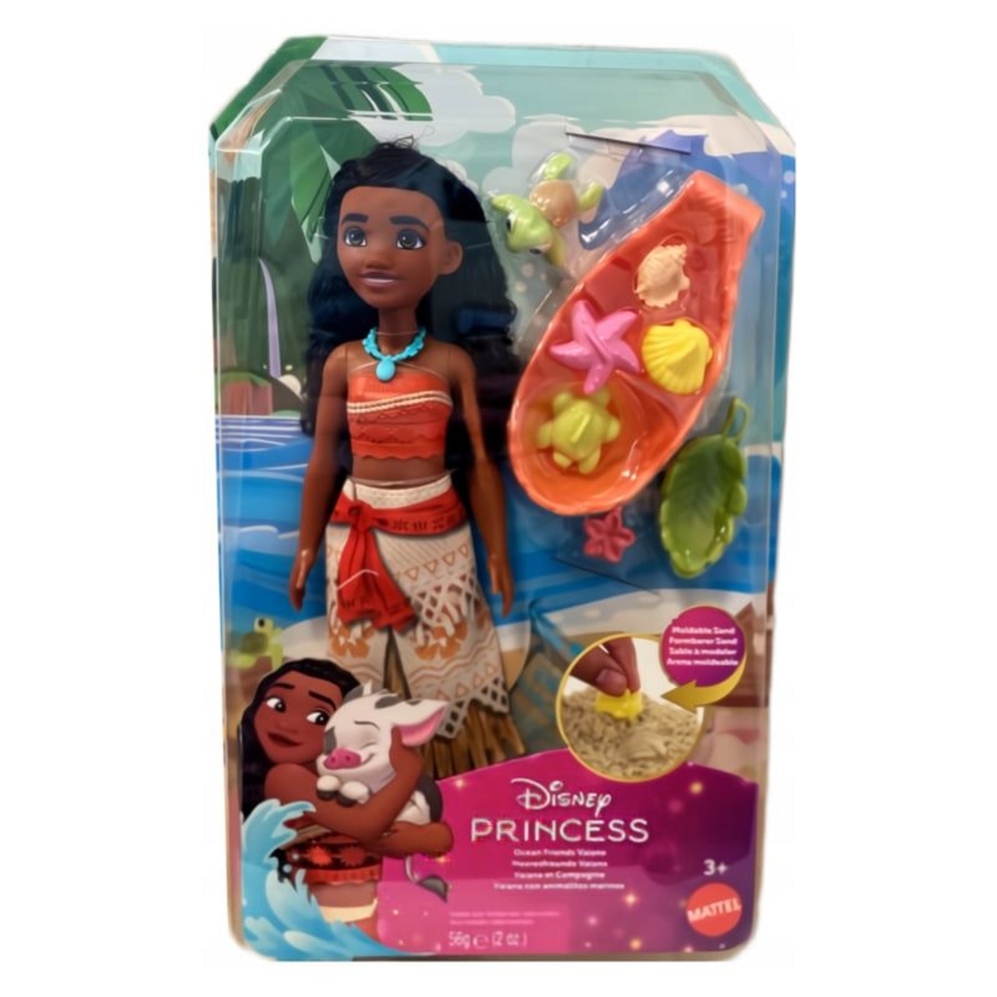 Кукла Mattel Disney Princess Vaiana, с домашен любимец, 27 см.