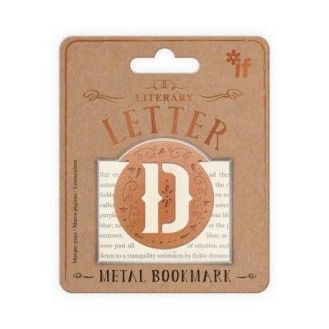 Метален книгоразделител Vintage буква D