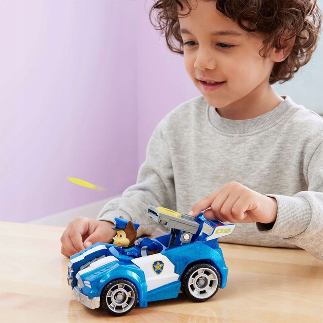 Игрален комплект Spin Master Paw Patrol The Mighty Movie Превозни средства и фигурки Чейс и Скай
