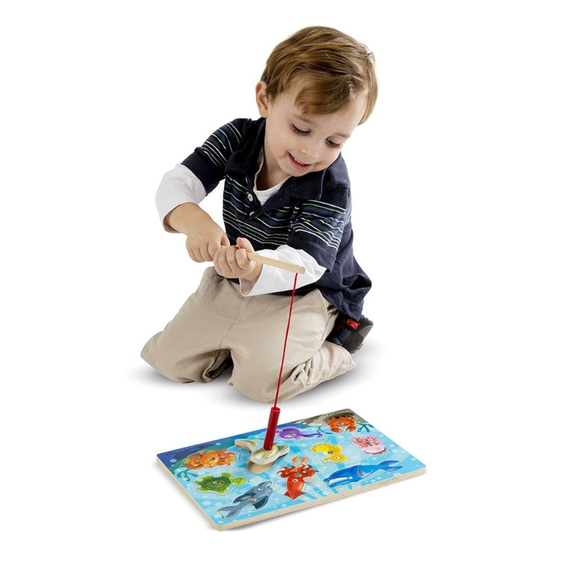 Дървен пъзел Melissa and Doug Магнитна въдица за риболов 13778