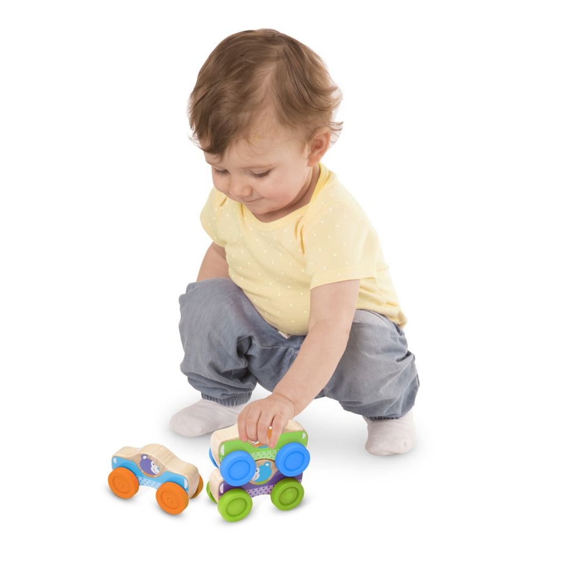 Комплект Melissa and Doug дървени коли с животно 3бр. 40129
