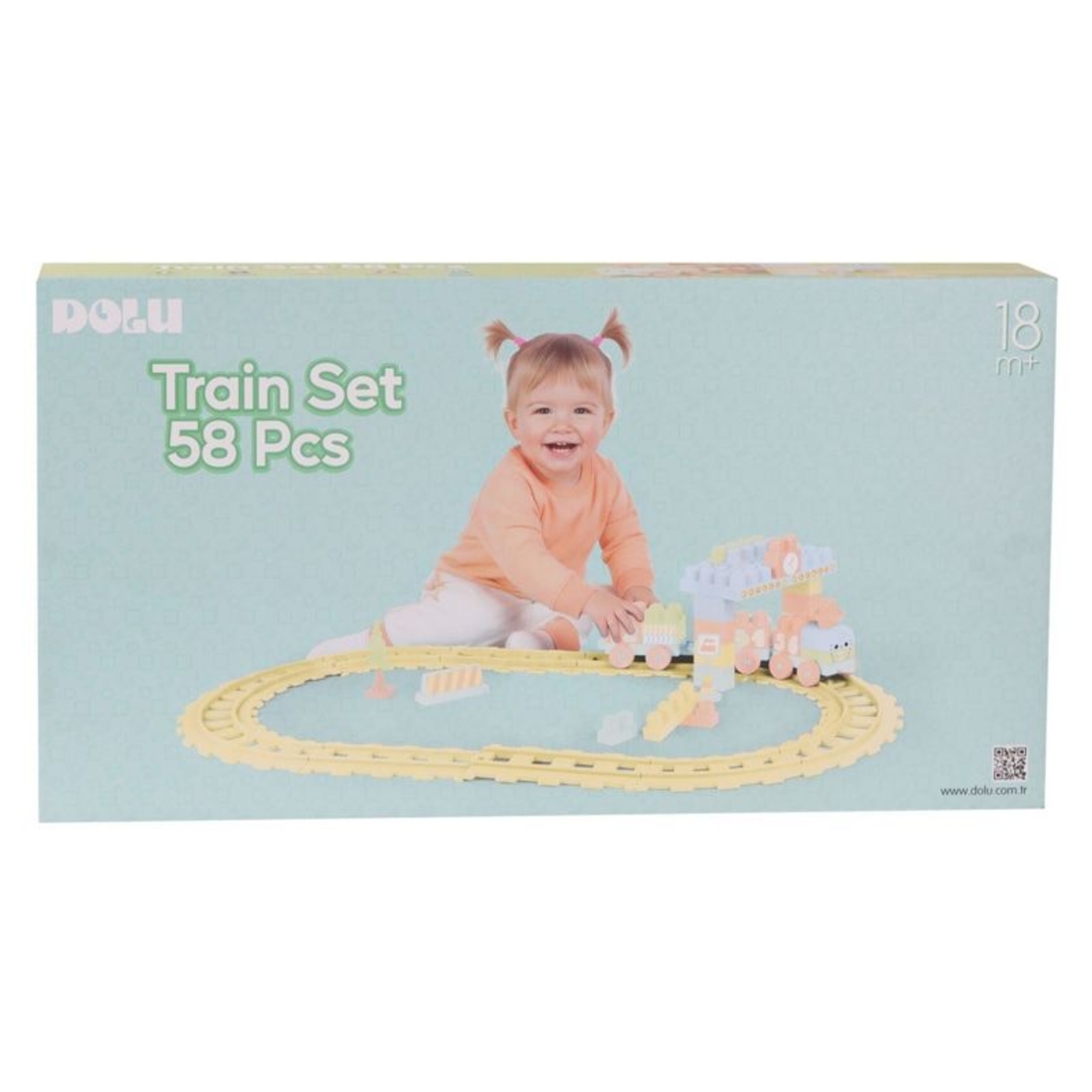 Конструктор DOLU Train Set, Пастел, 5221, 58 ч.