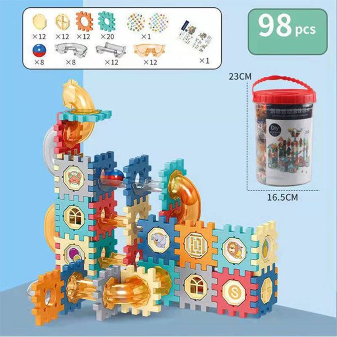 Raya Toys Конструктор с тунел и топче, 98 части