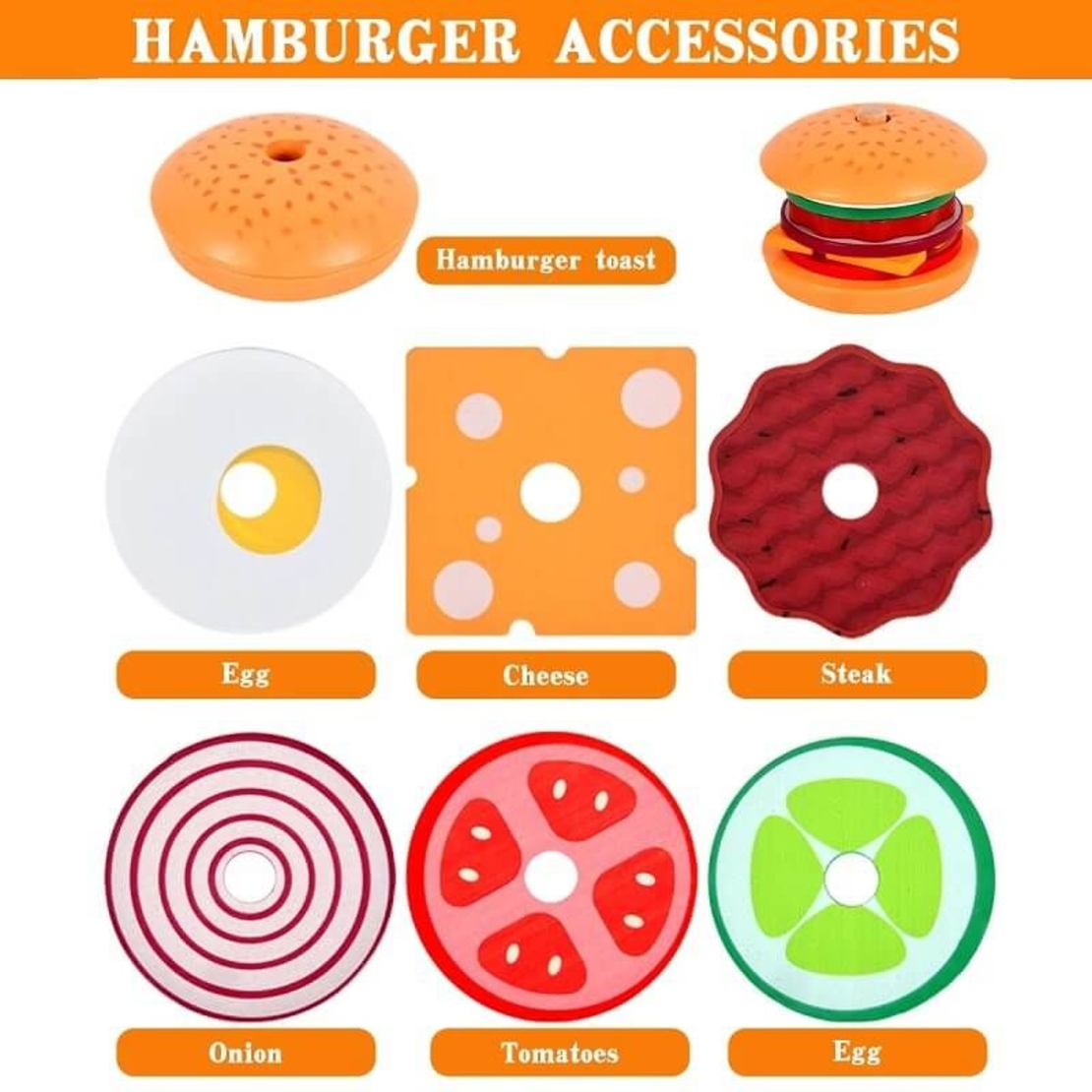 Дървена играчка Raya Toys Направи хамбургер