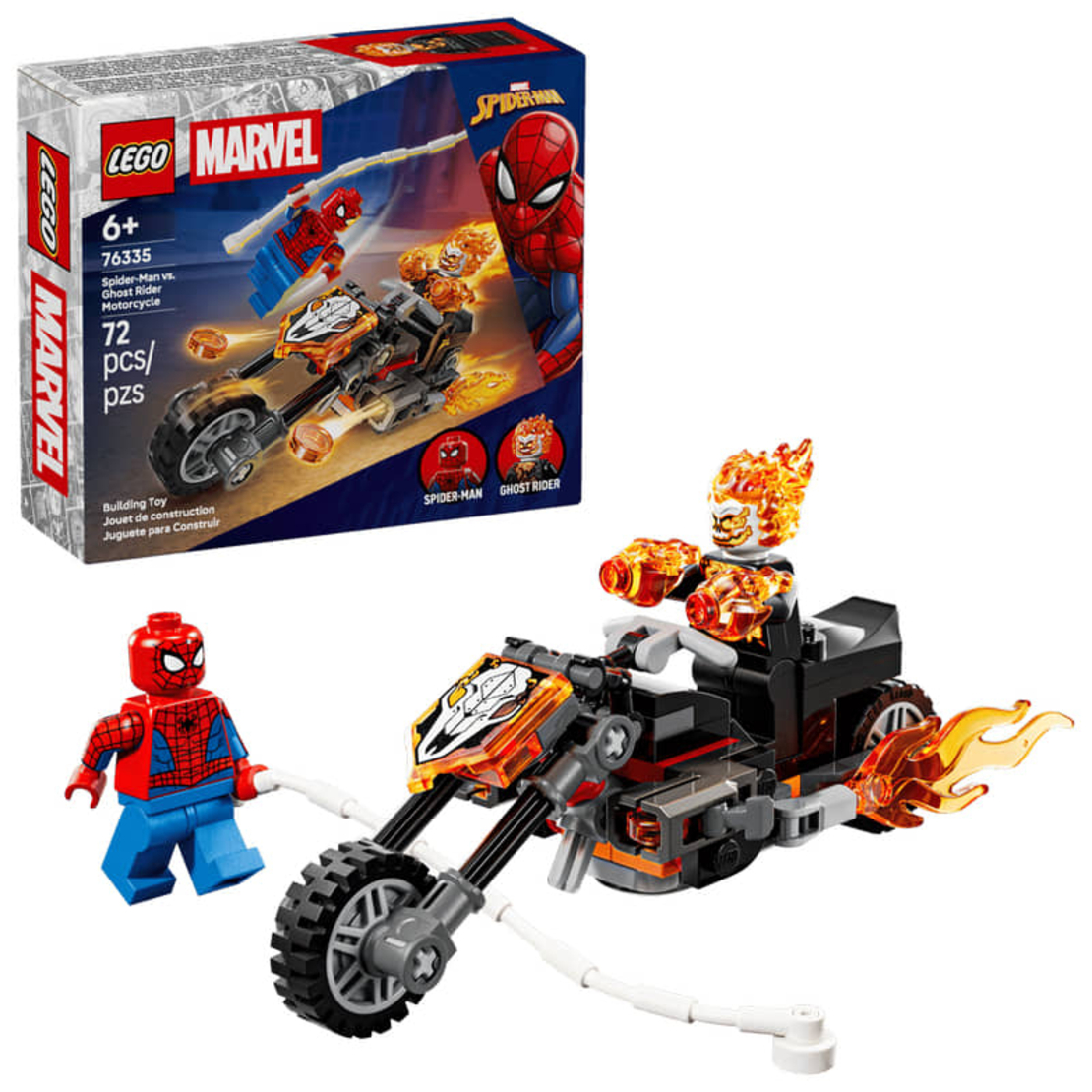 LEGO® Marvel Спайдърмен срещу Призрачен ездач с мотоциклет 76335