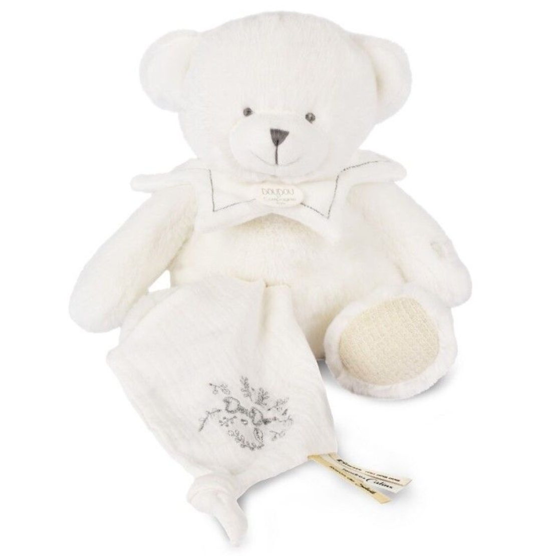 Плюшено мече за гушкане Doudou с кърпа 30 см, DC4344