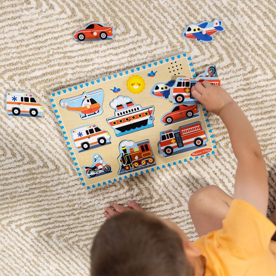 Пъзел със звуци Melissa and Doug Превозни средства, 50206