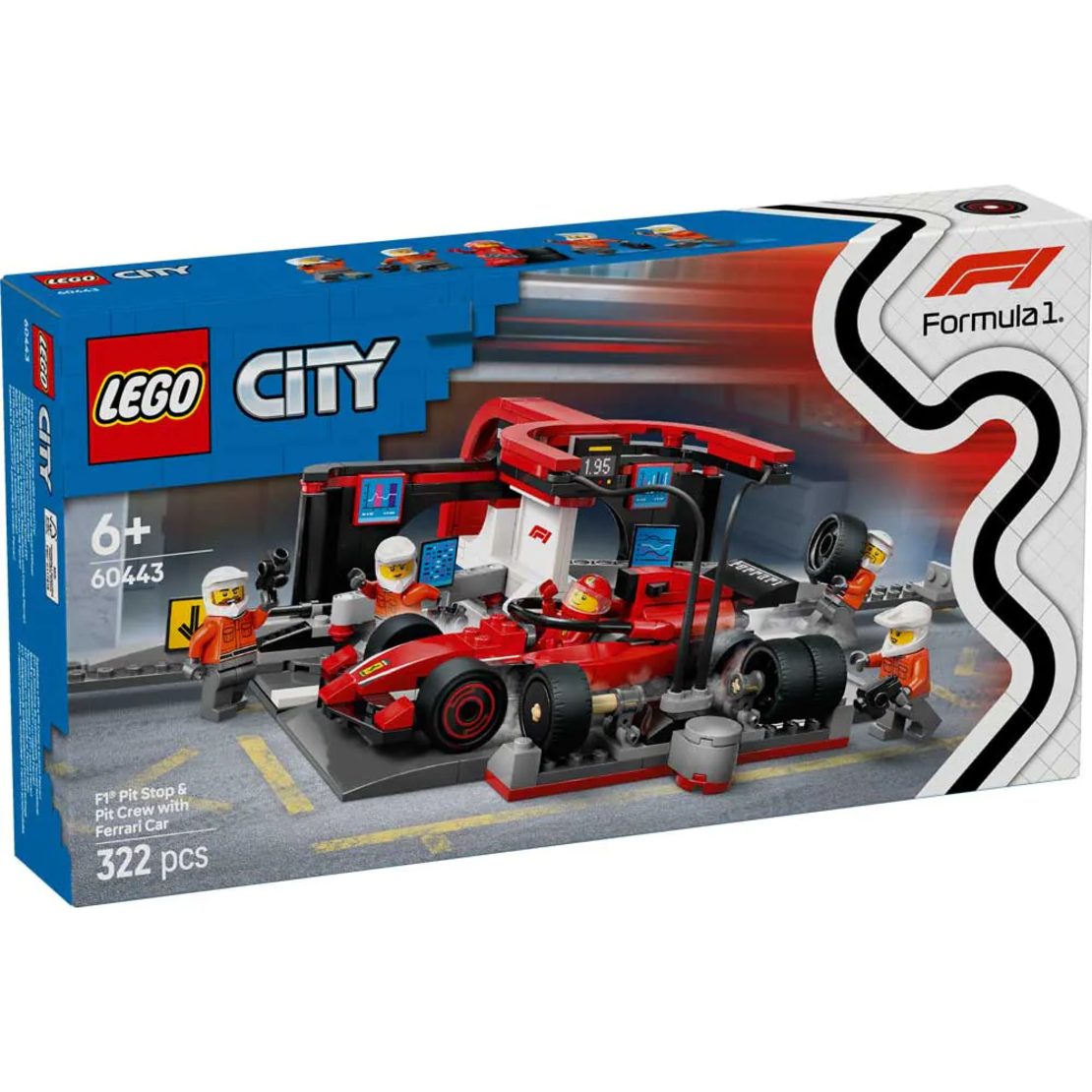 LEGO® City F1® Питстоп и механици с кола Ferrari 60443
