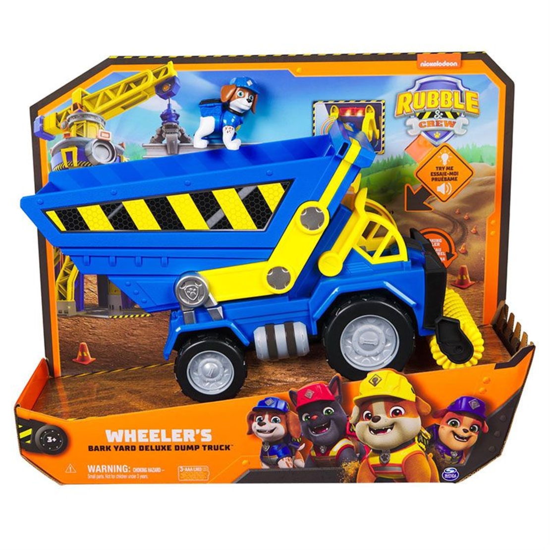 Игрален комплект Spin Master Paw Patrol Rubble & Crew Самосвал и фигурка Уилър, със светлини и звуци