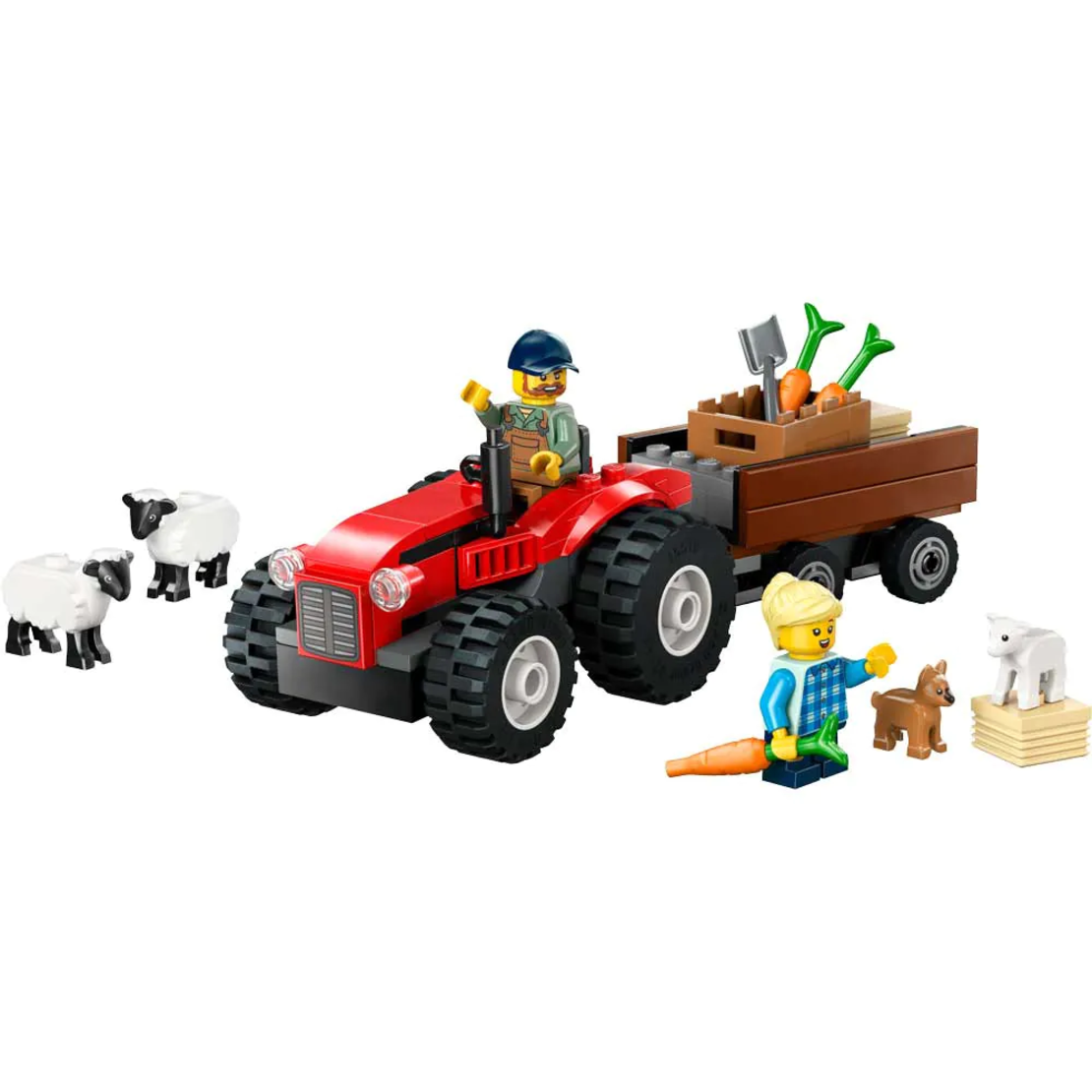 LEGO® City Червен фермерски трактор с ремарке 60461