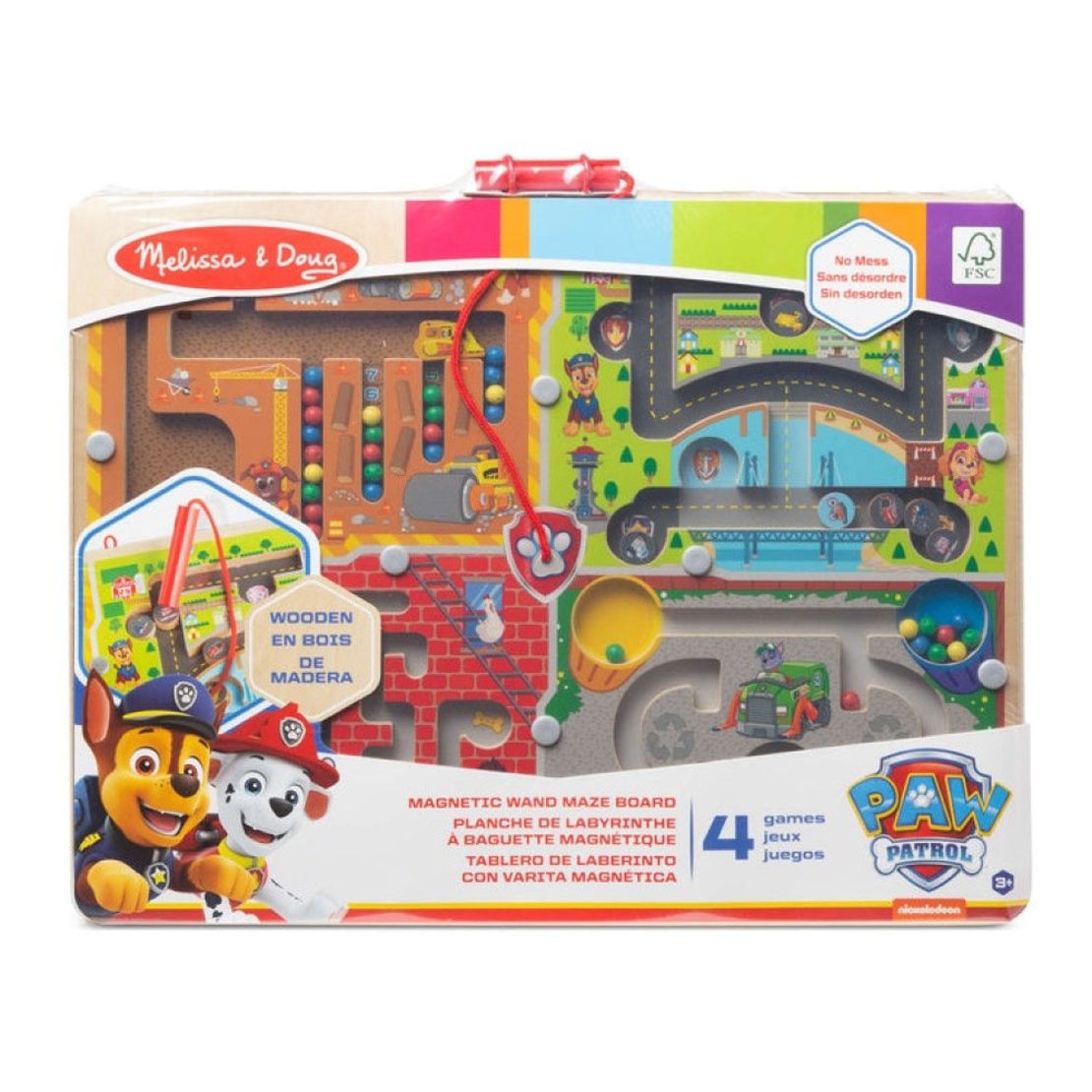 Дървен магнитен лабиринт Melissa and Doug Paw Patrol 4 в 1 33324