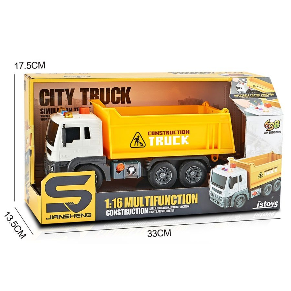 Детски камион самосвал Raya Toys Truck Car с музика и светлини, 1:16