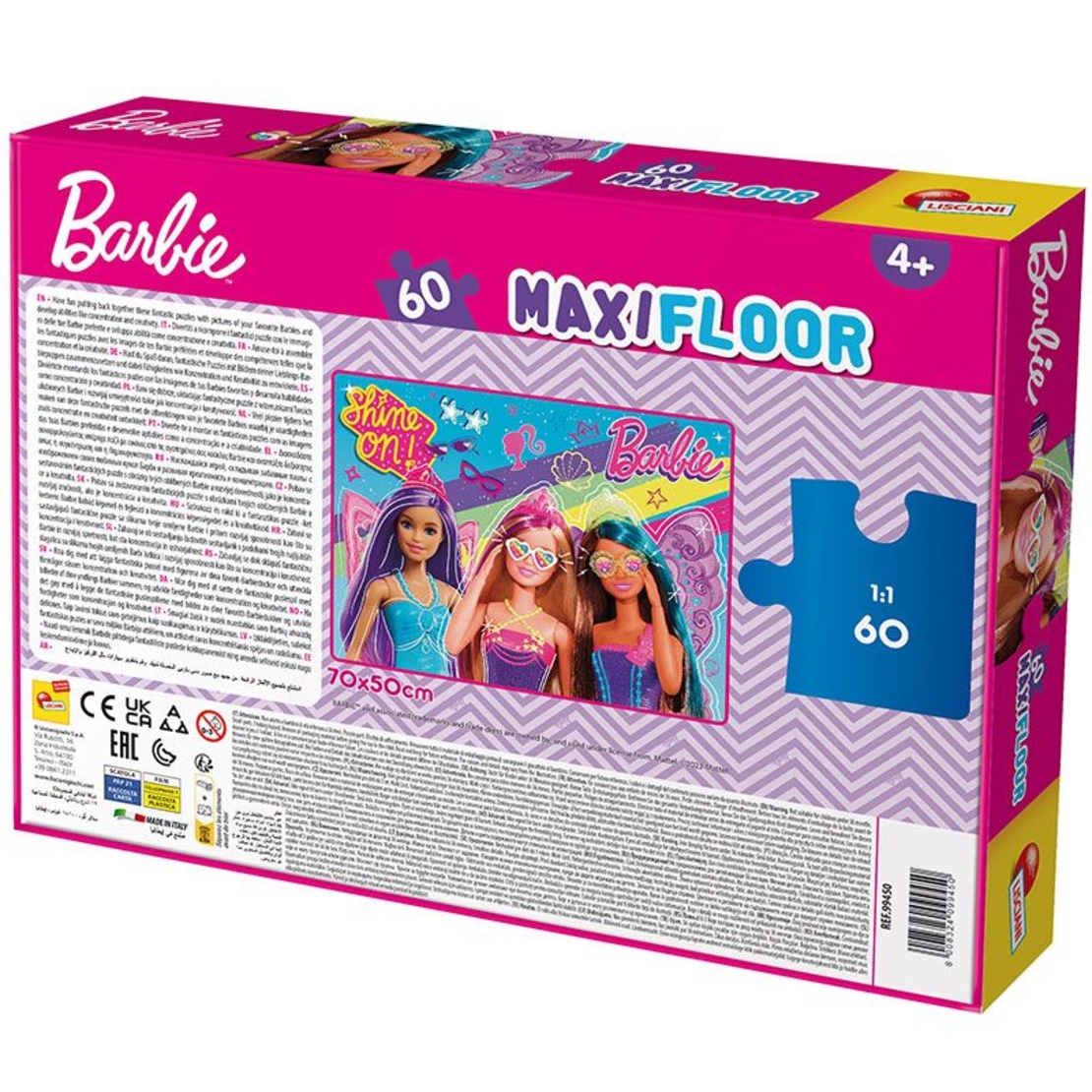 Детски пъзел Lisciani Maxifloor Barbie, 60 части