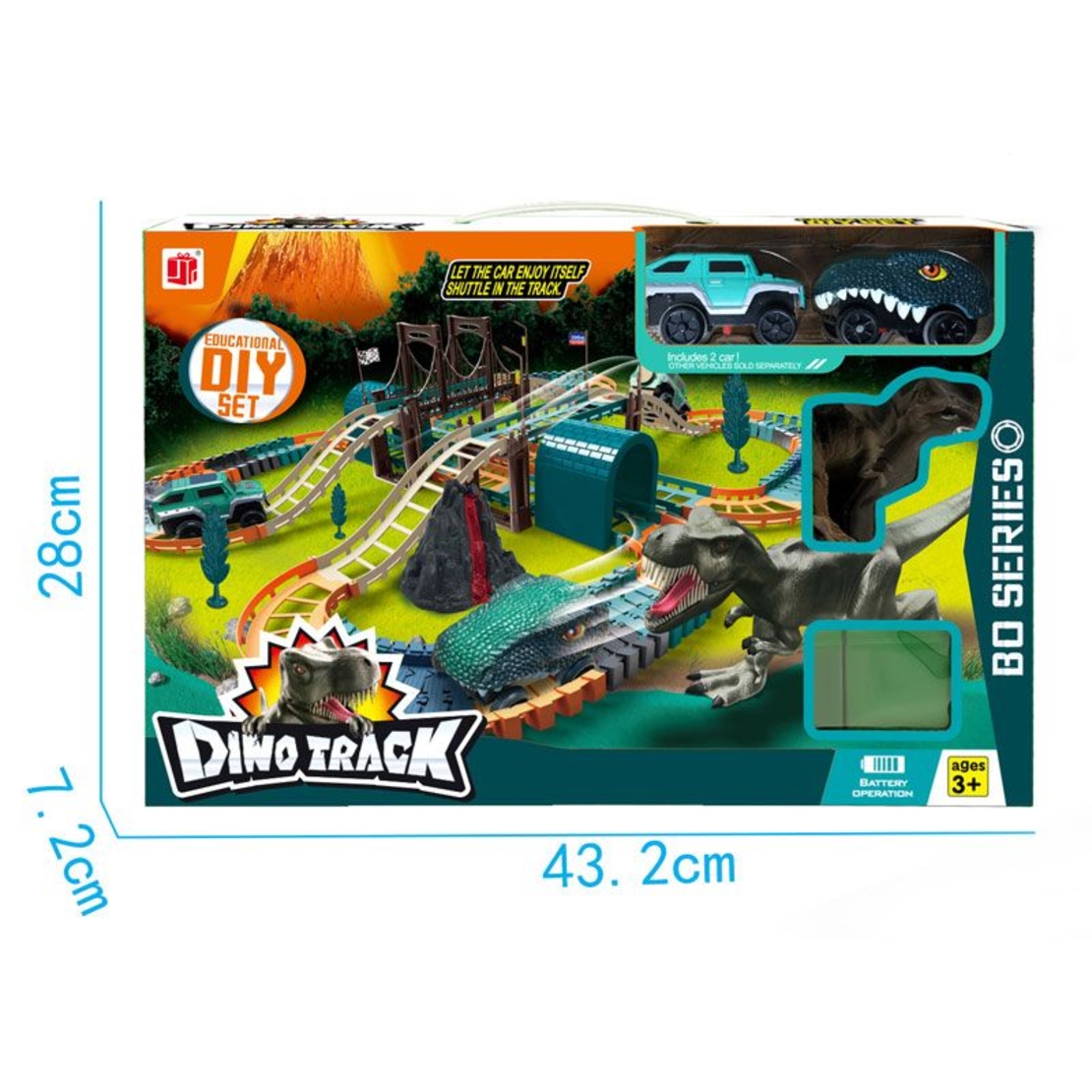 Писта Raya Toys Dino Track, 132 части, с 2 коли