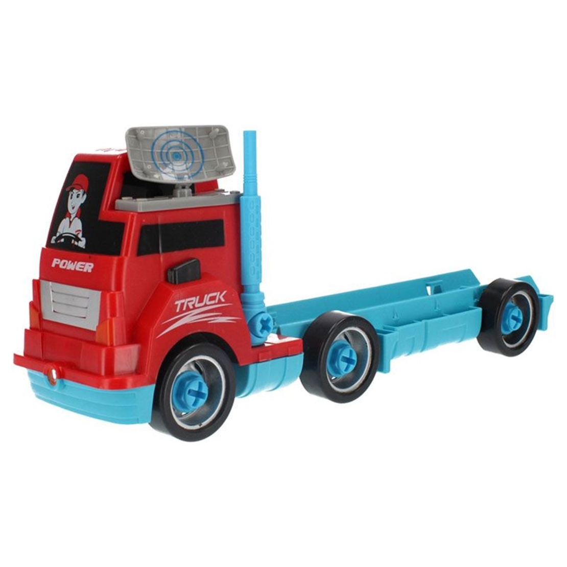 Детски камион с куфар Raya Toys с инструменти и коли, със звуци и светлини