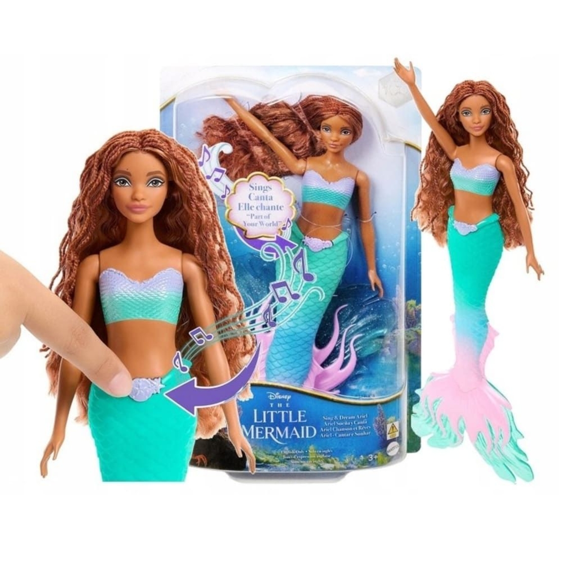 Кукла Mattel Disney Princess Mermaid Ariel, със звуци